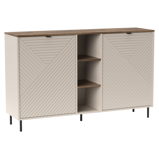 Comodă cu poliţe, caşmir/stejar castello, EYCO 2D