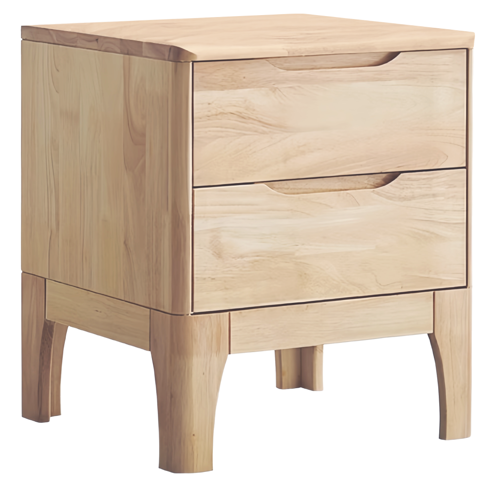 Noptieră, lemn masiv, naturală, FERB