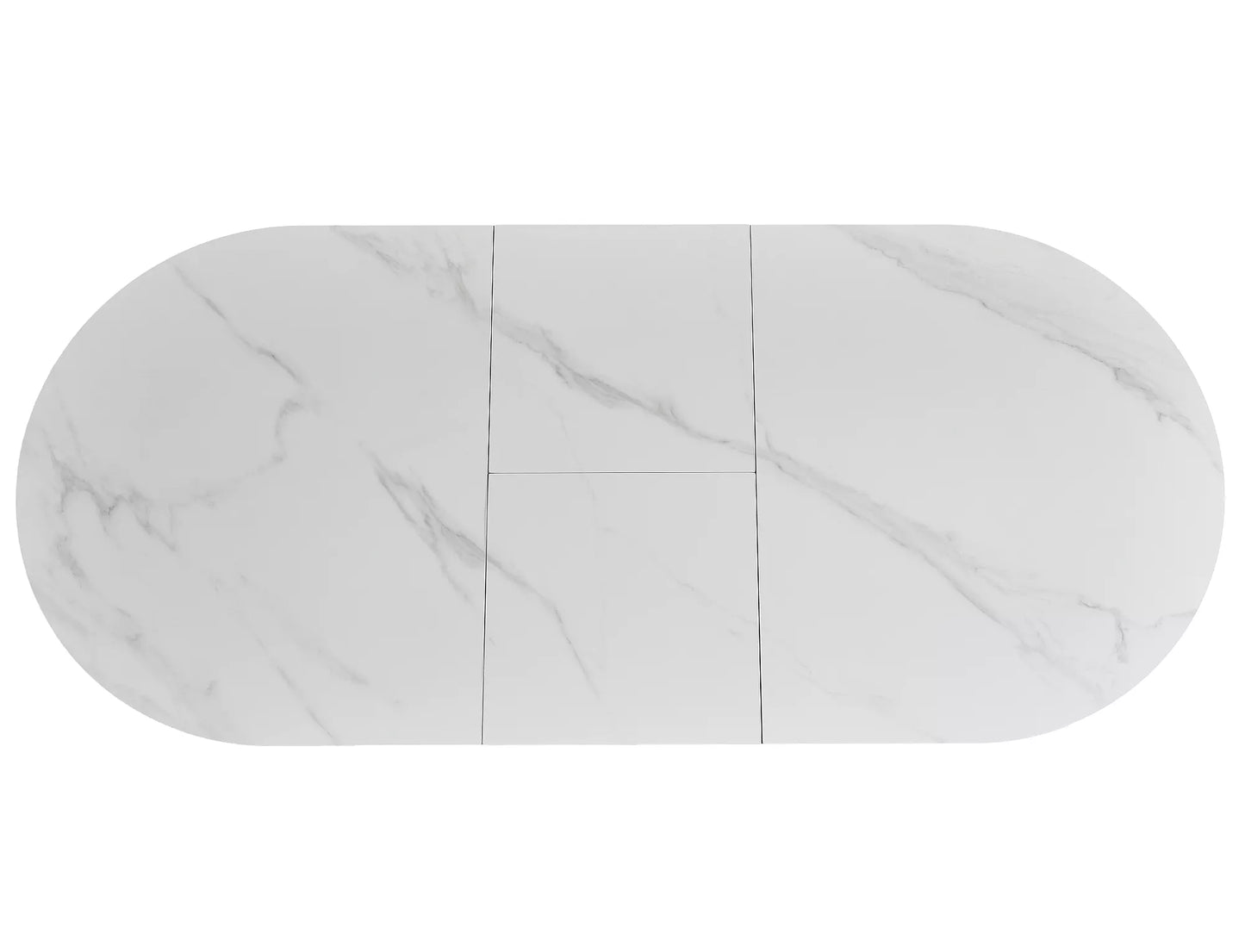 Masa extensibila Gaston, ceramica alba/ metal, 140/180 x 80 x 75 cm