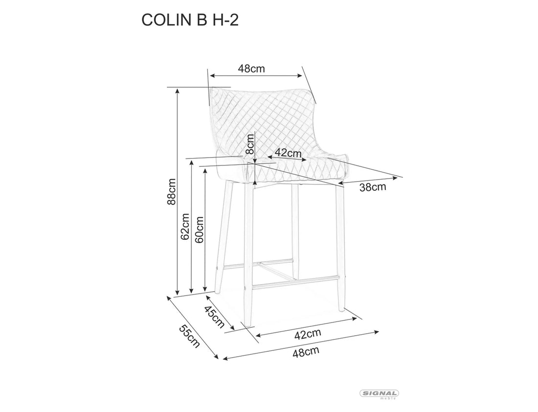 Colin B Velvet H-2 jumătate taburet