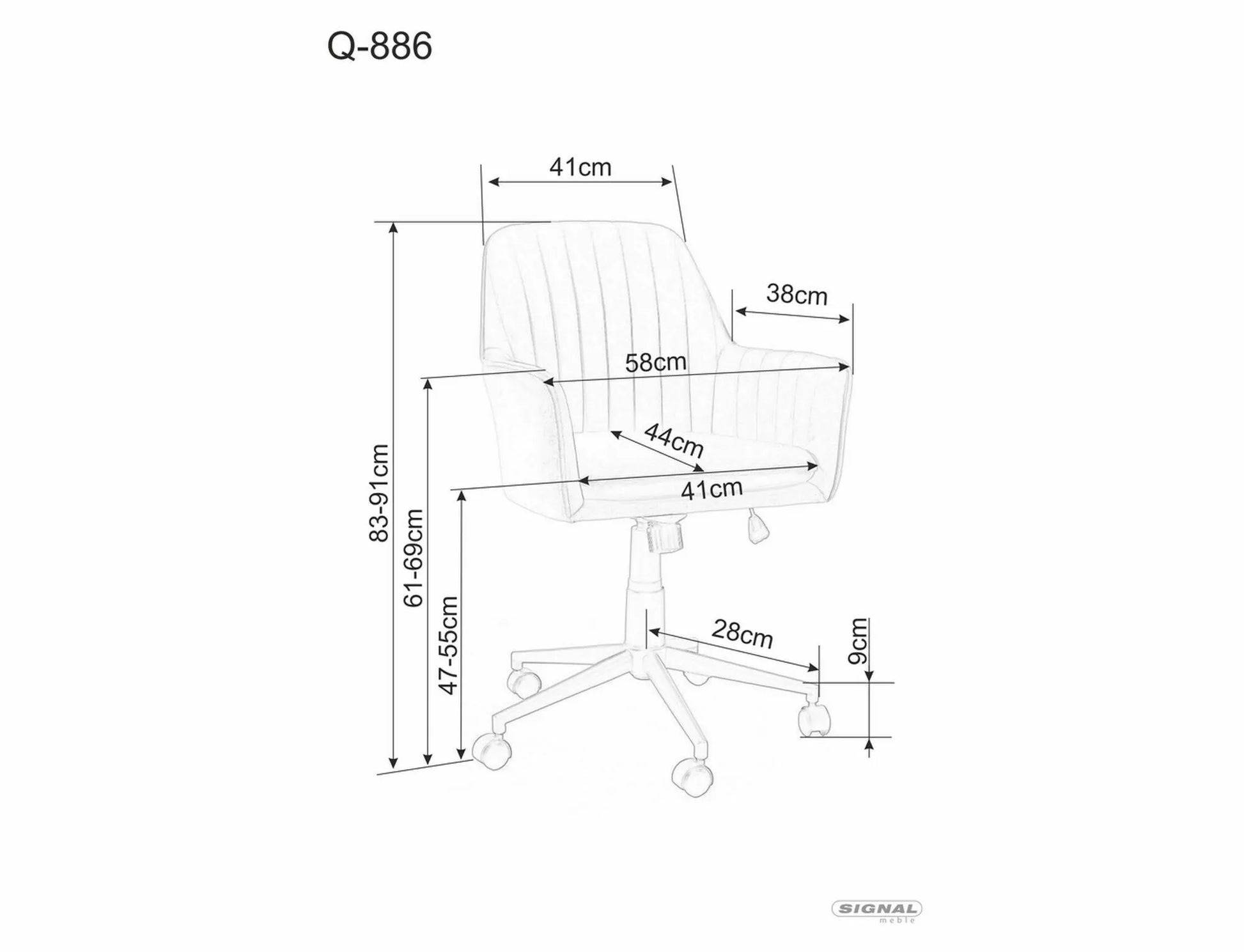 Q-886 Scaun pivotant din catifea