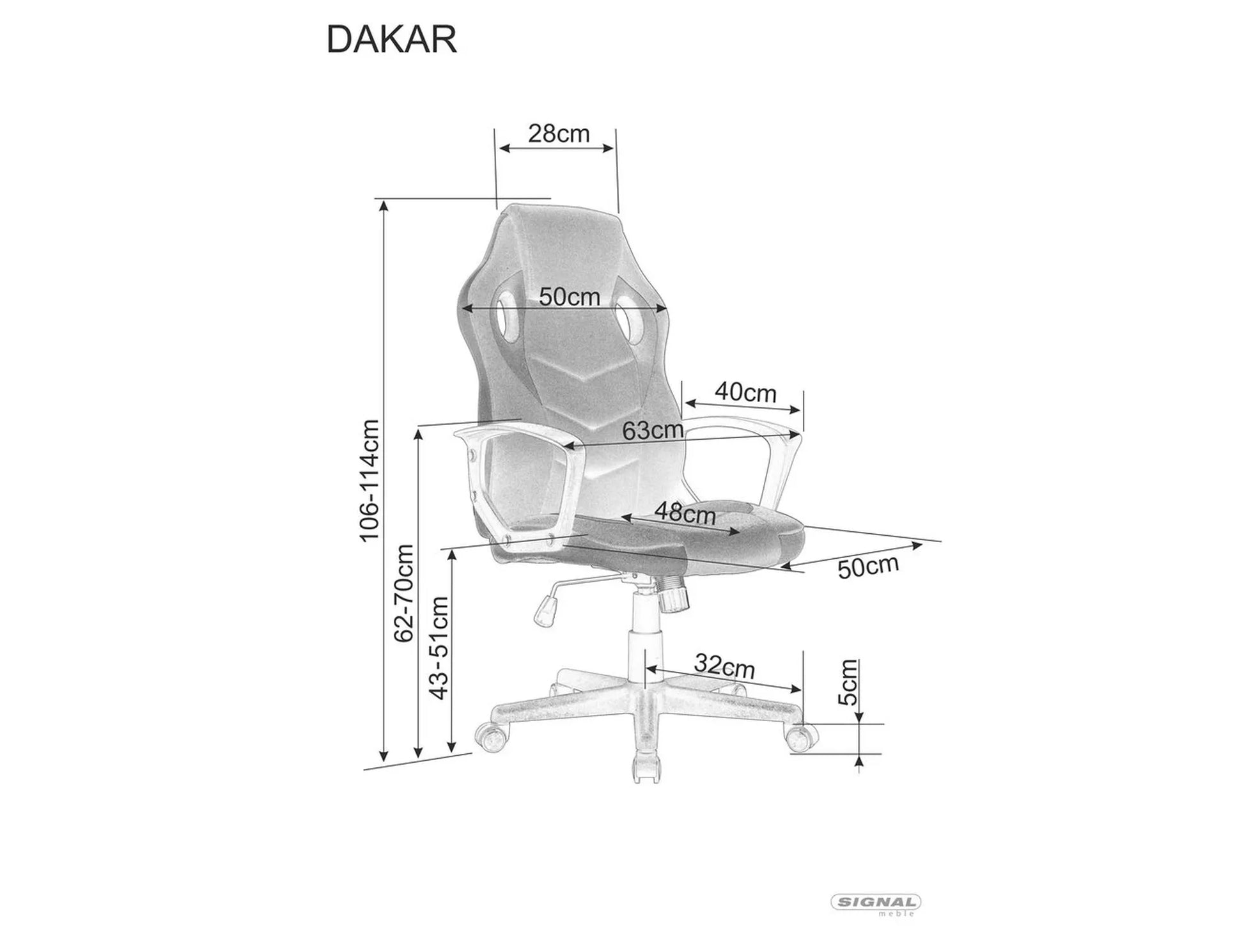 Scaun pivotant Dakar