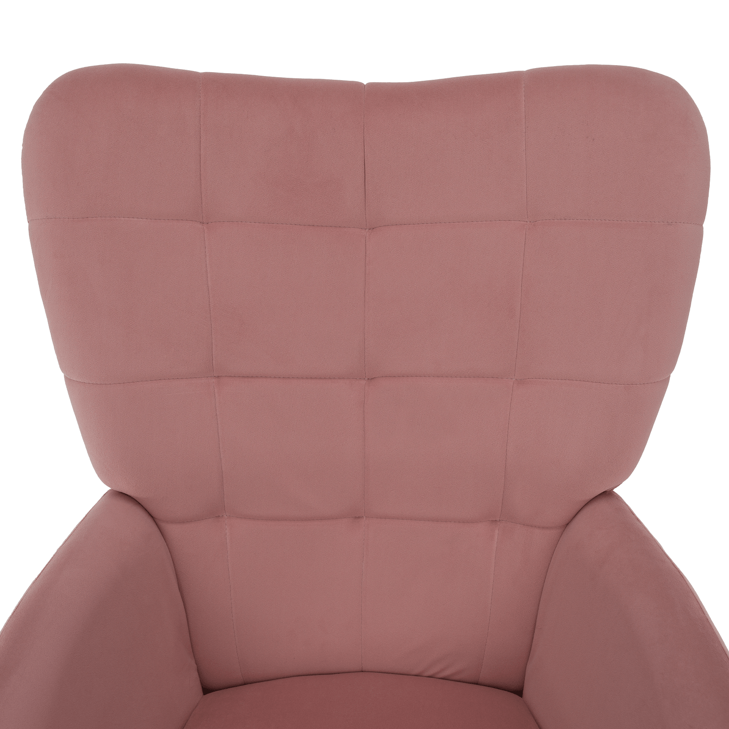 Fotoliu cu suport pentru picioare, ţesătură Velvet roz/stejar, HABEN