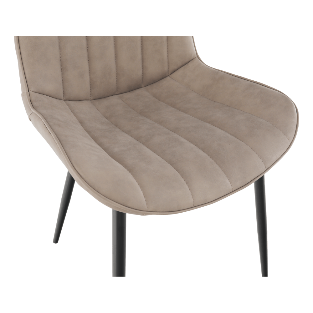 Scaun, piele ecologică gri maroniu taupe/negru, HAZAL
