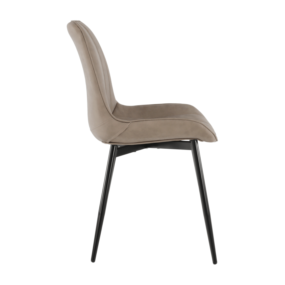 Scaun, piele ecologică gri maroniu taupe/negru, HAZAL