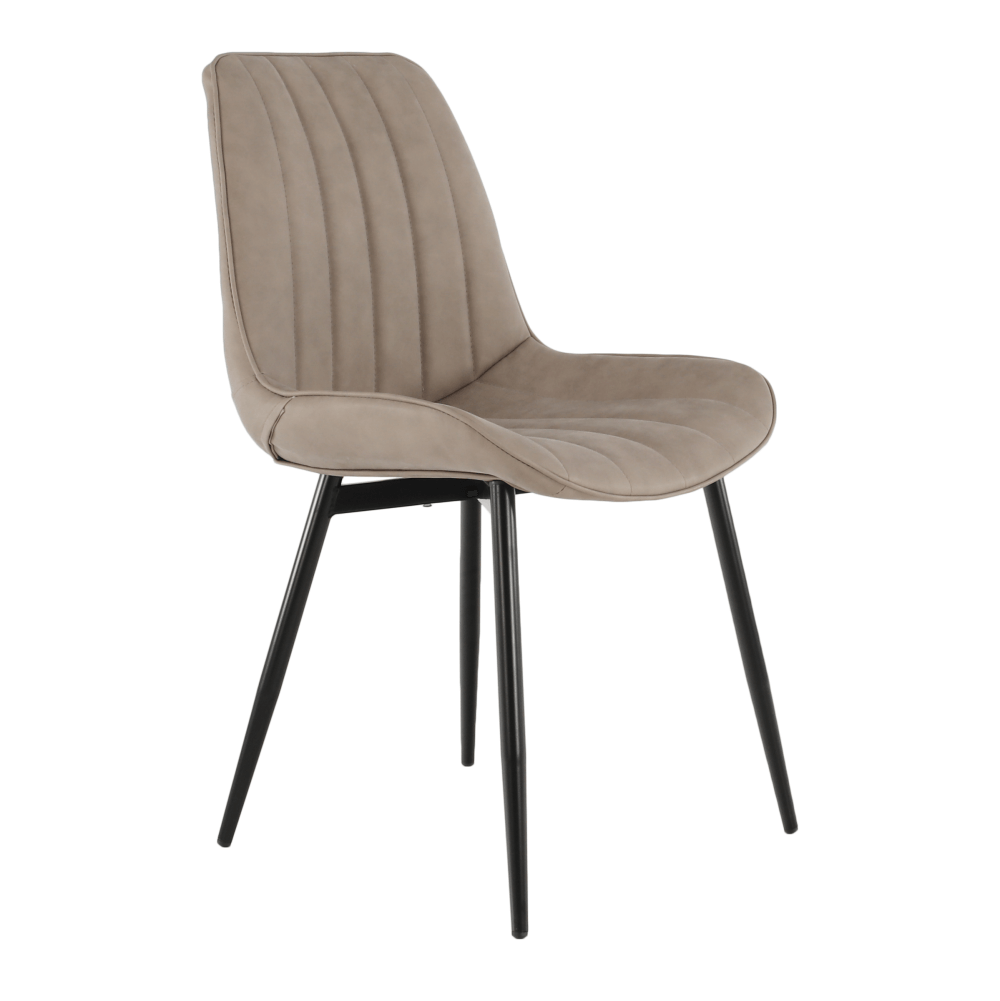 Scaun, piele ecologică gri maroniu taupe/negru, HAZAL