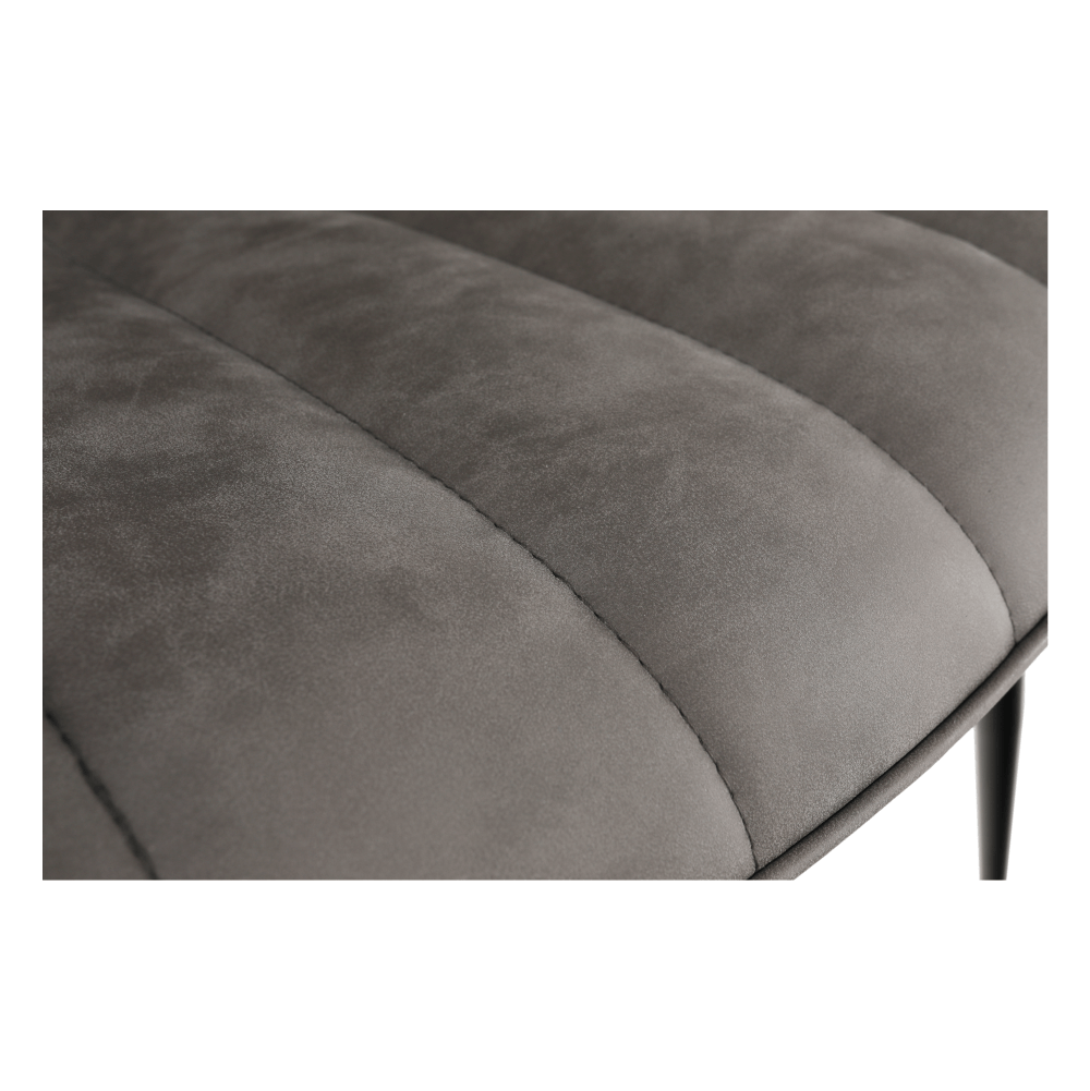 Scaun, piele ecologică gri deschis/negru, HAZAL