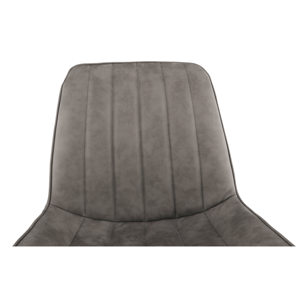 Scaun, piele ecologică gri deschis/negru, HAZAL