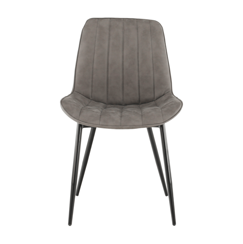 Scaun, piele ecologică gri deschis/negru, HAZAL
