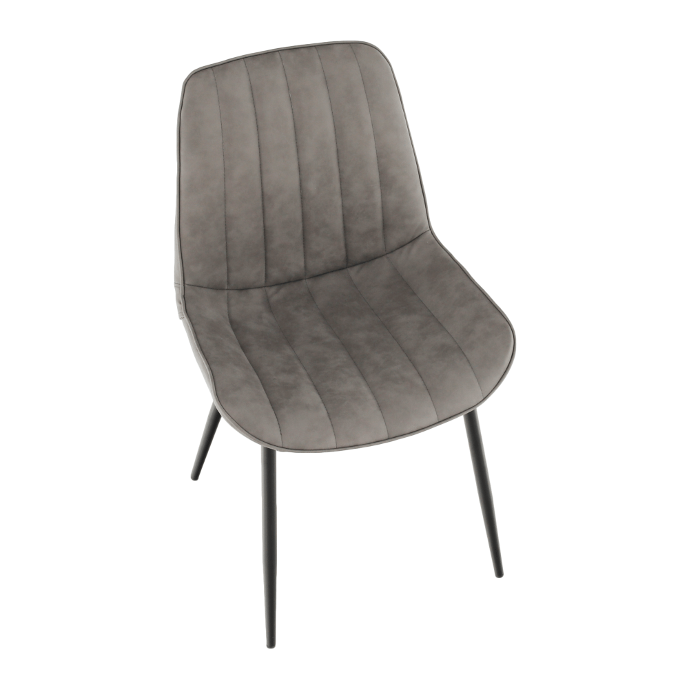 Scaun, piele ecologică gri deschis/negru, HAZAL
