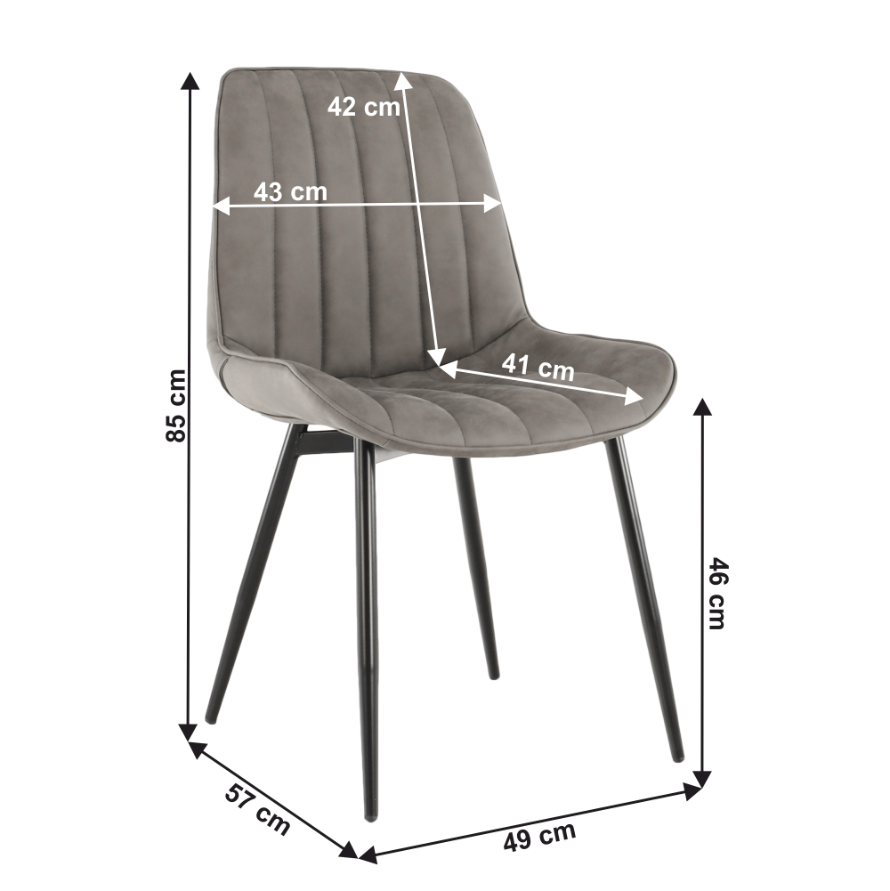 Scaun, piele ecologică gri deschis/negru, HAZAL