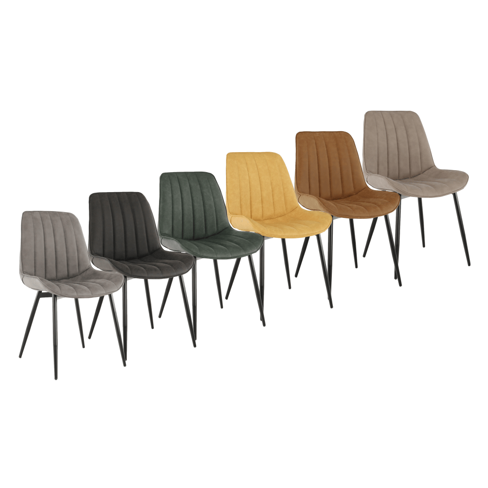 Scaun, piele ecologică gri deschis/negru, HAZAL