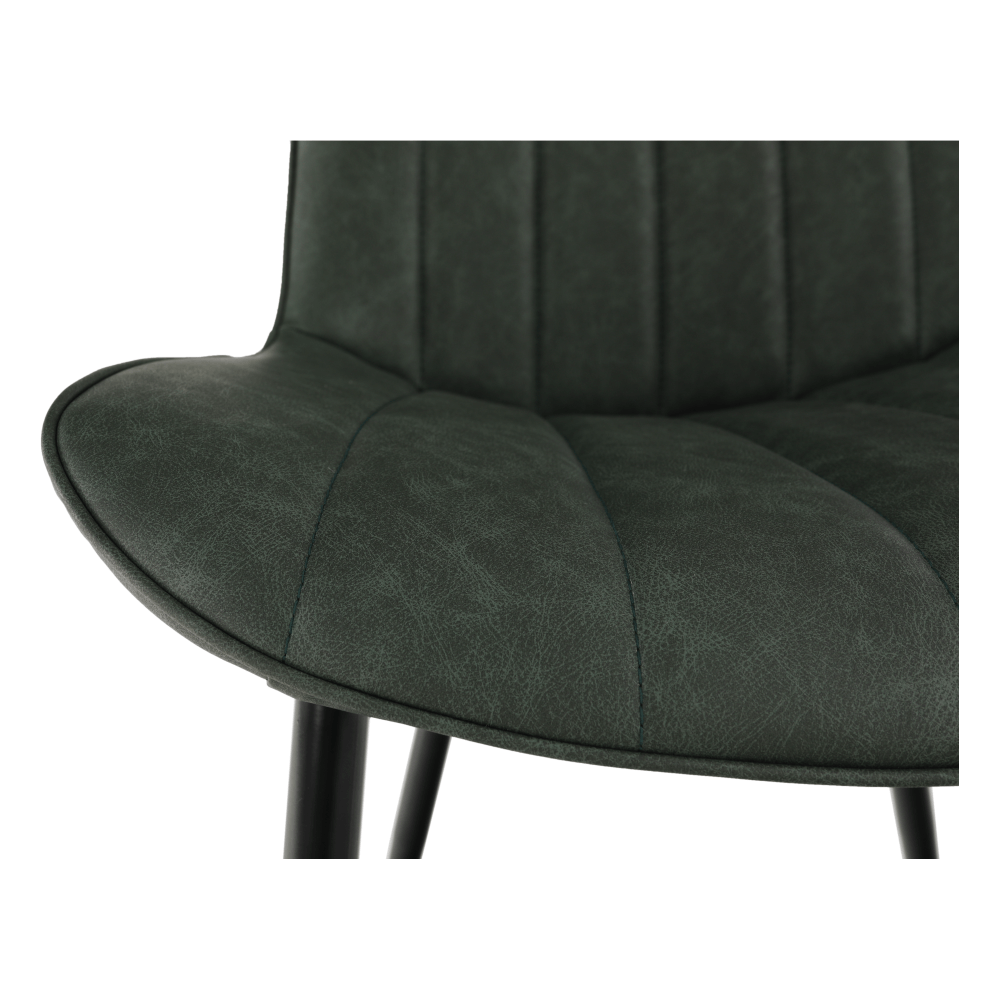 Scaun, piele ecologică verde/negru, HAZAL