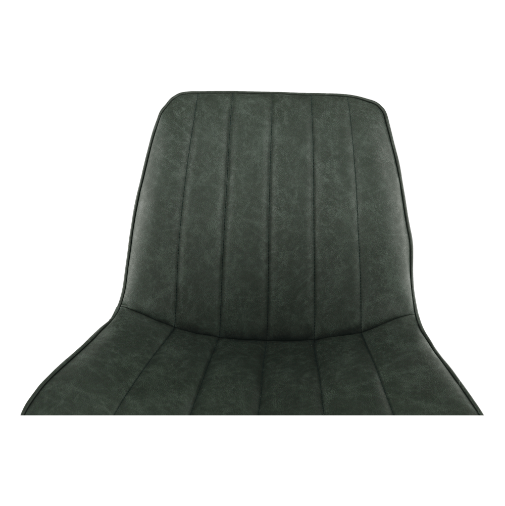 Scaun, piele ecologică verde/negru, HAZAL