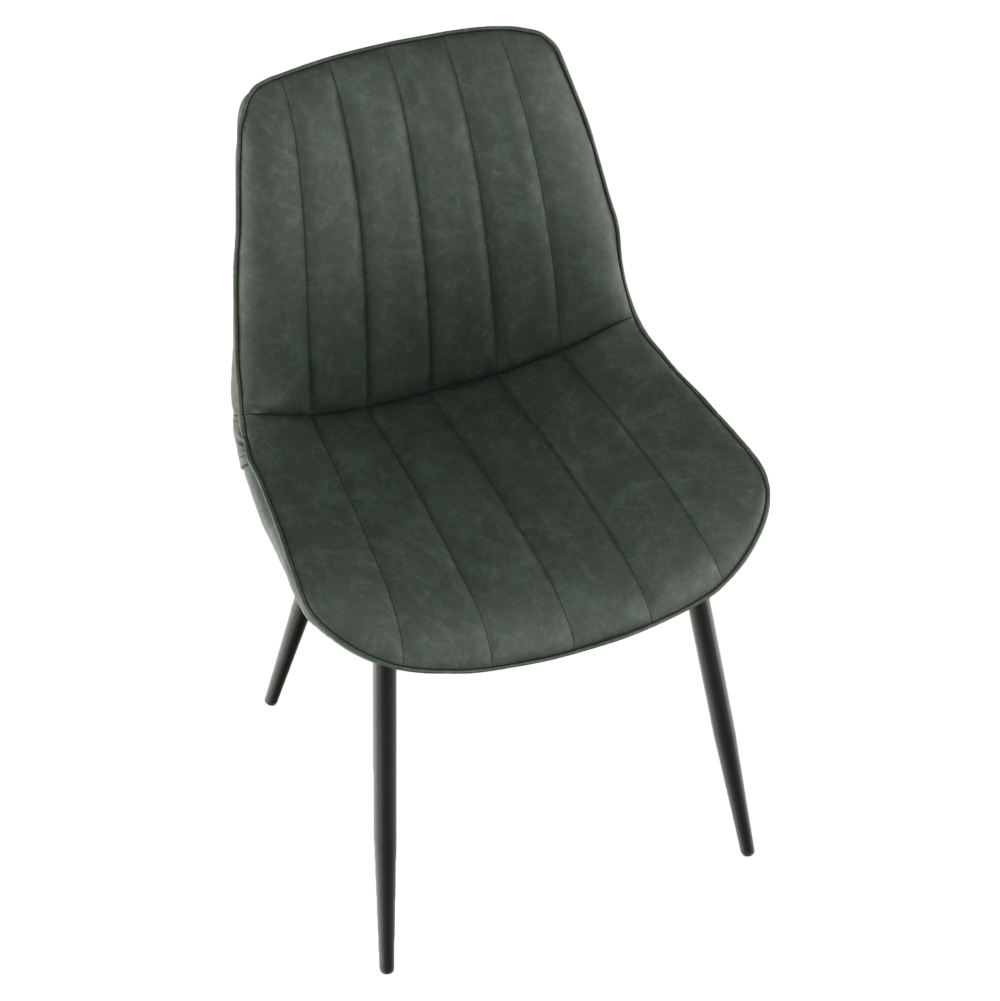 Scaun, piele ecologică verde/negru, HAZAL