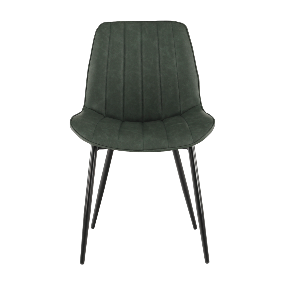 Scaun, piele ecologică verde/negru, HAZAL