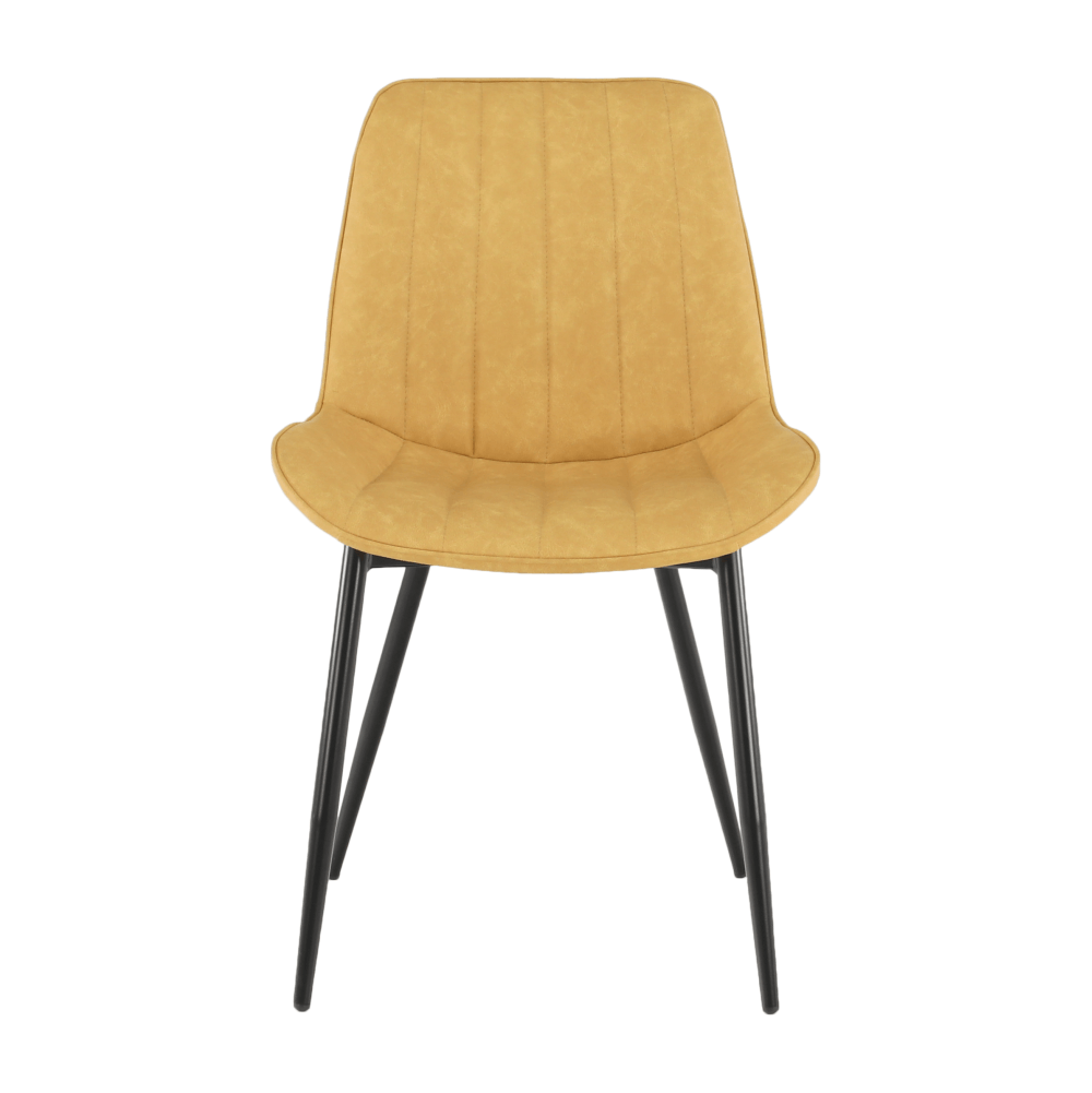 Scaun, piele ecologică galben/negru, HAZAL