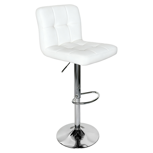 Scaun de bar, piele ecologică albă/crom, KANDY 2 NEW
