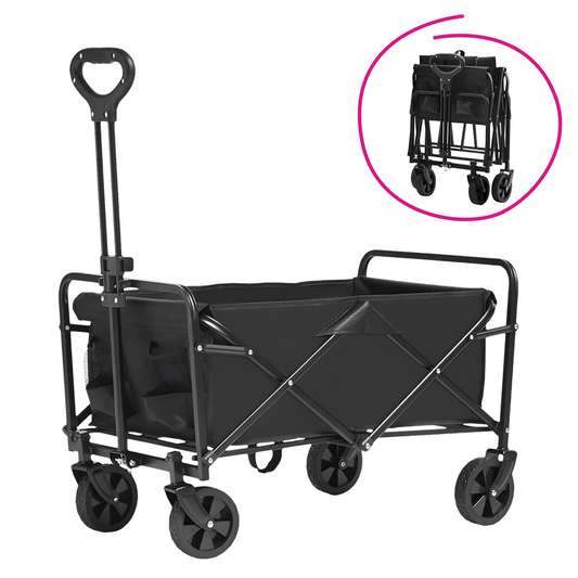 Cărucior de grădină, pliabil, negru, KARIL