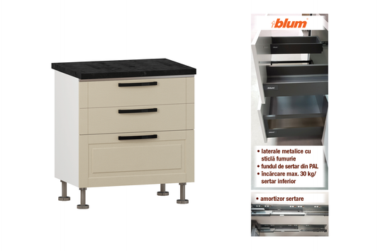 Modul cu 2 sertare pentru chiuvetă L80 - Gallery Image 1