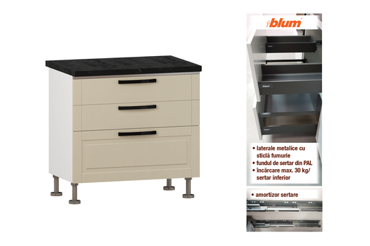 Modul cu 2 sertare pentru chiuvetă L90 - Gallery Image 1