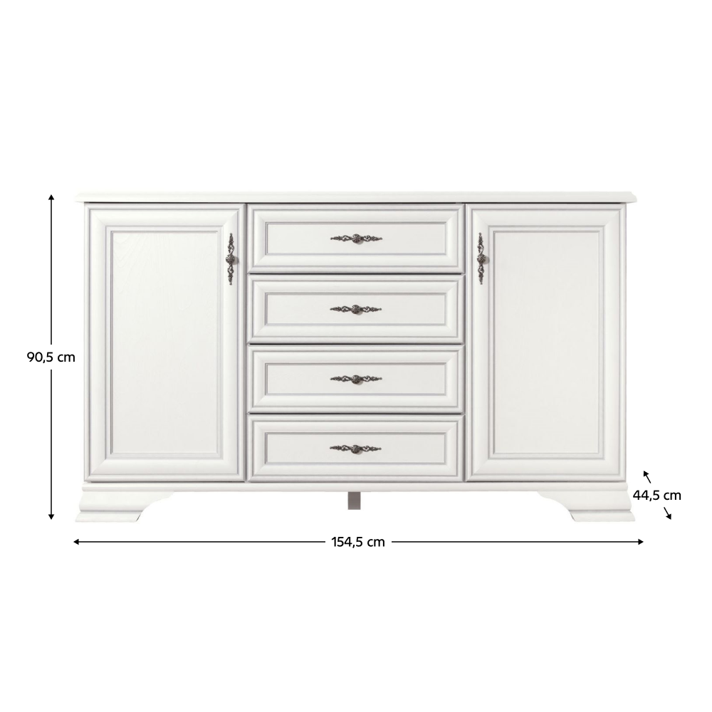 Comodă, alb alpin, KENTAK KOM2D4S