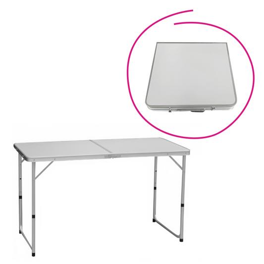Masă de camping pliabilă, 120 cm, aluminiu/MDF, KEPI TYP 1