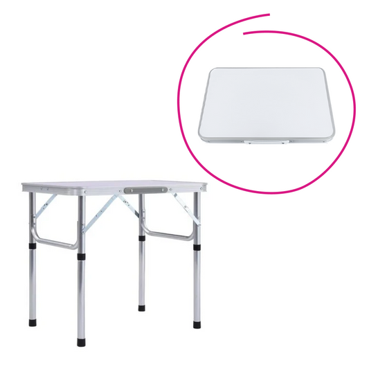 Masă de camping pliabiăla, 60 cm, aluminiu/MDF, KEPI TYP 2