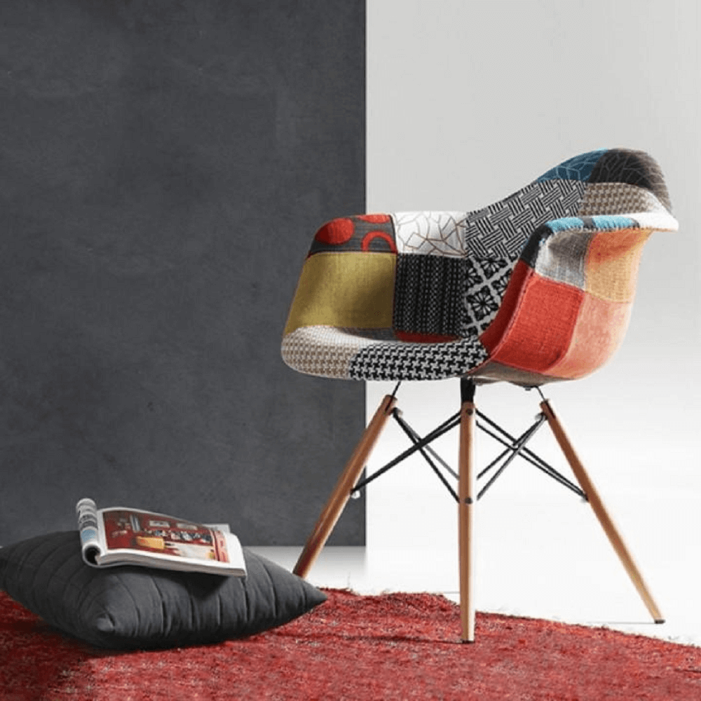 Scaun, patchwork/fag, TOBO 4 NEW