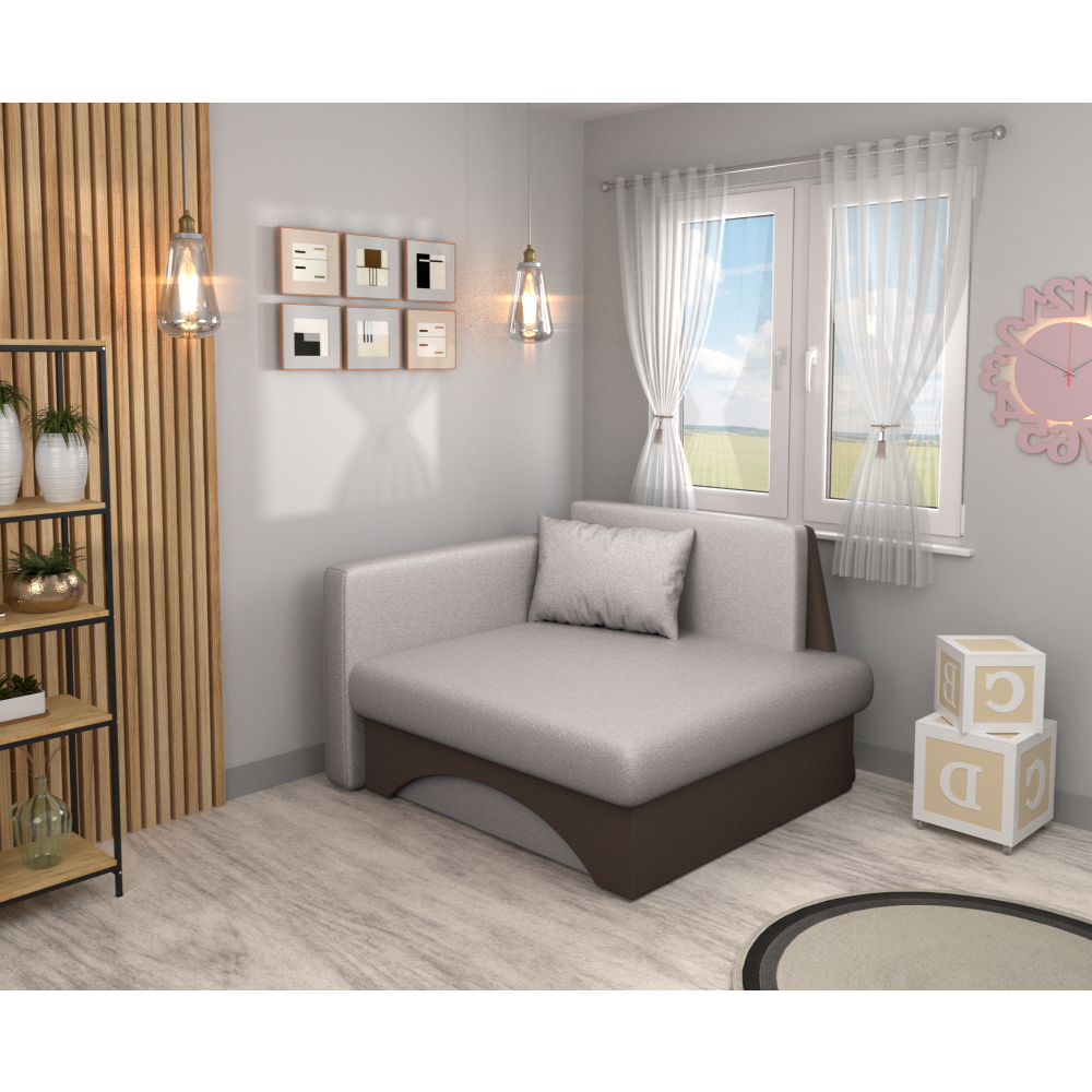 Fotoliu extensibil, bej-gri Taupe/maro, KUBOŠ NEW UNI