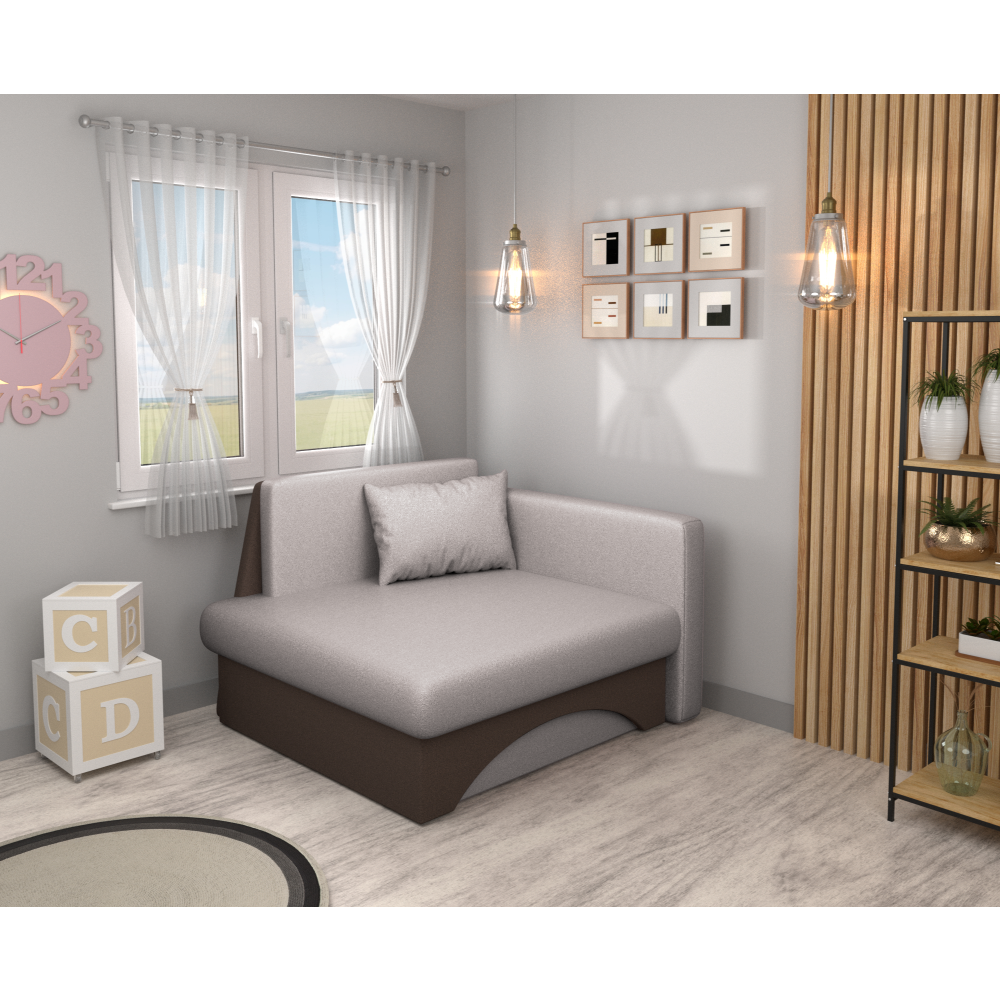 Fotoliu extensibil, bej-gri Taupe/maro, KUBOŠ NEW UNI