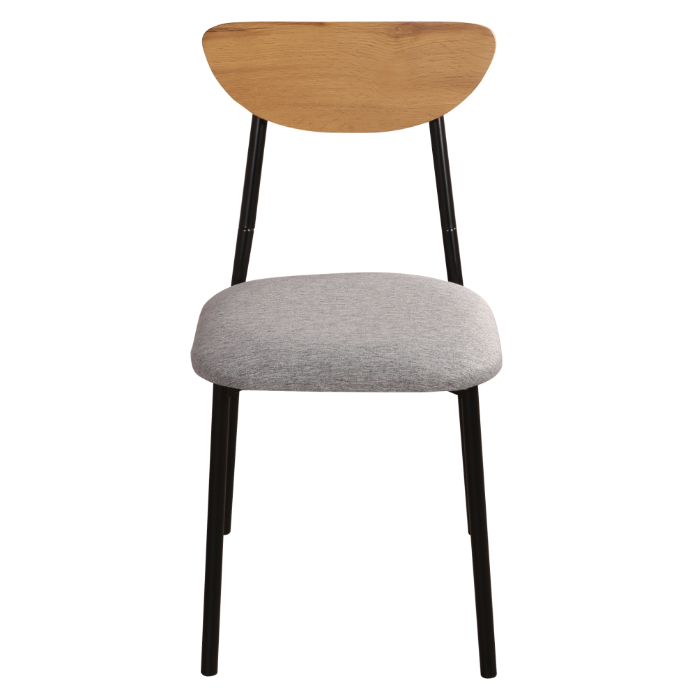 Set de sufragerie 1+4, stejar deschis/gri/negru, MADIO