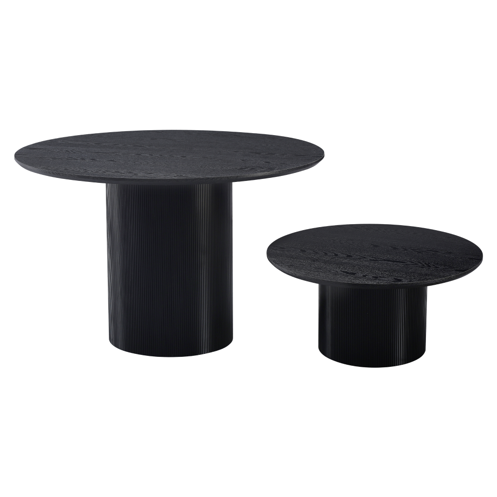 Măsuţă de cafea, negru, diametru 80 cm, MAHIR TYP 2