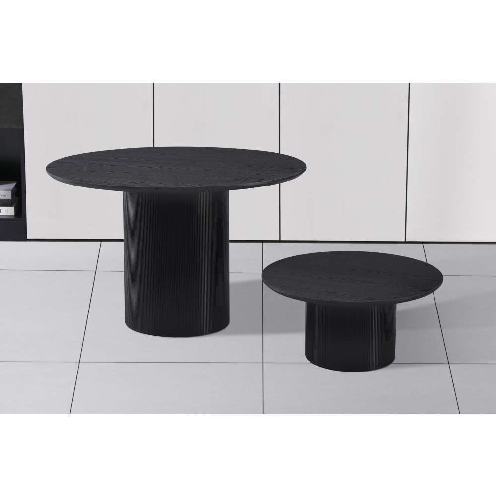 Măsuţă de cafea, negru, diametru 80 cm, MAHIR TYP 2