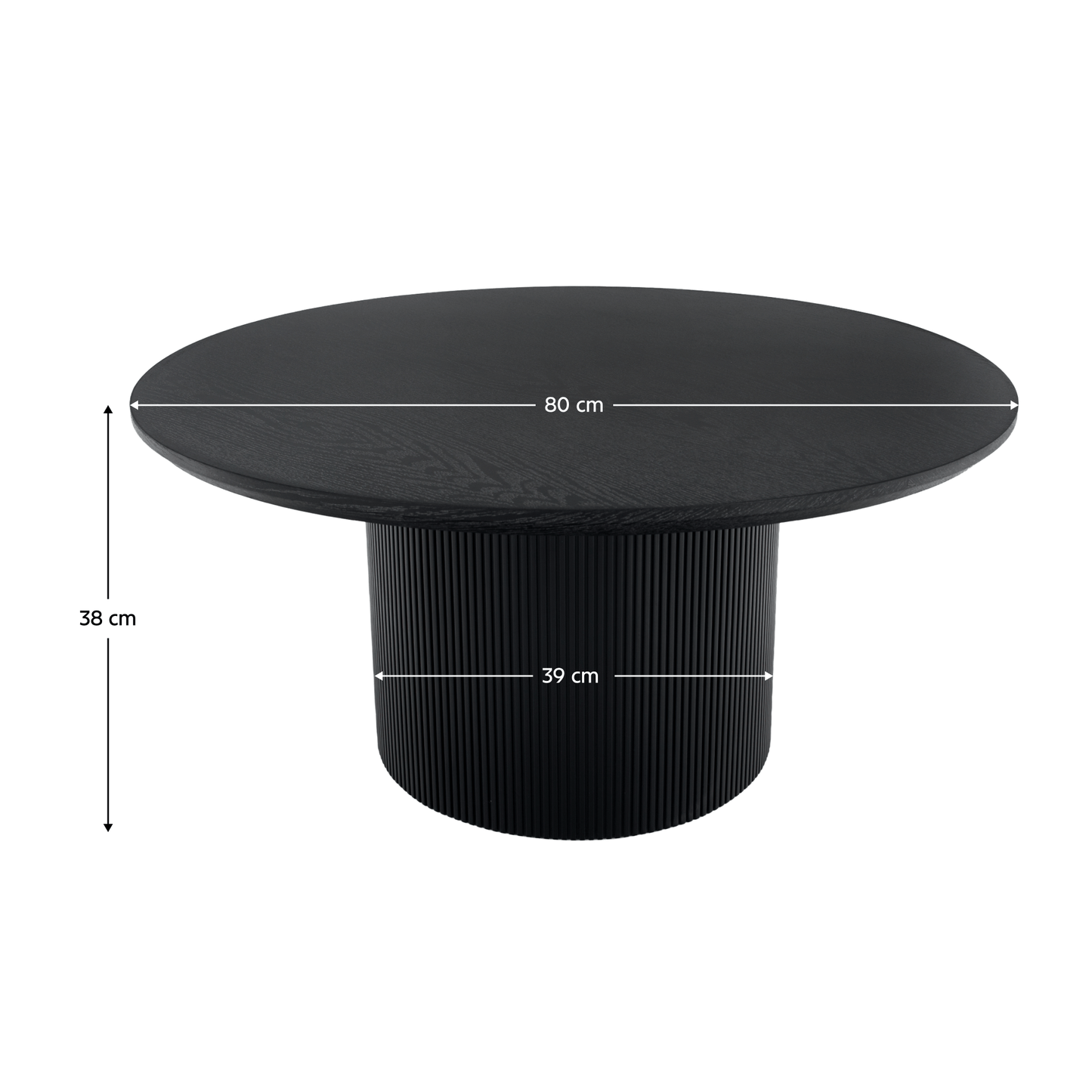 Măsuţă de cafea, negru, diametru 80 cm, MAHIR TYP 2