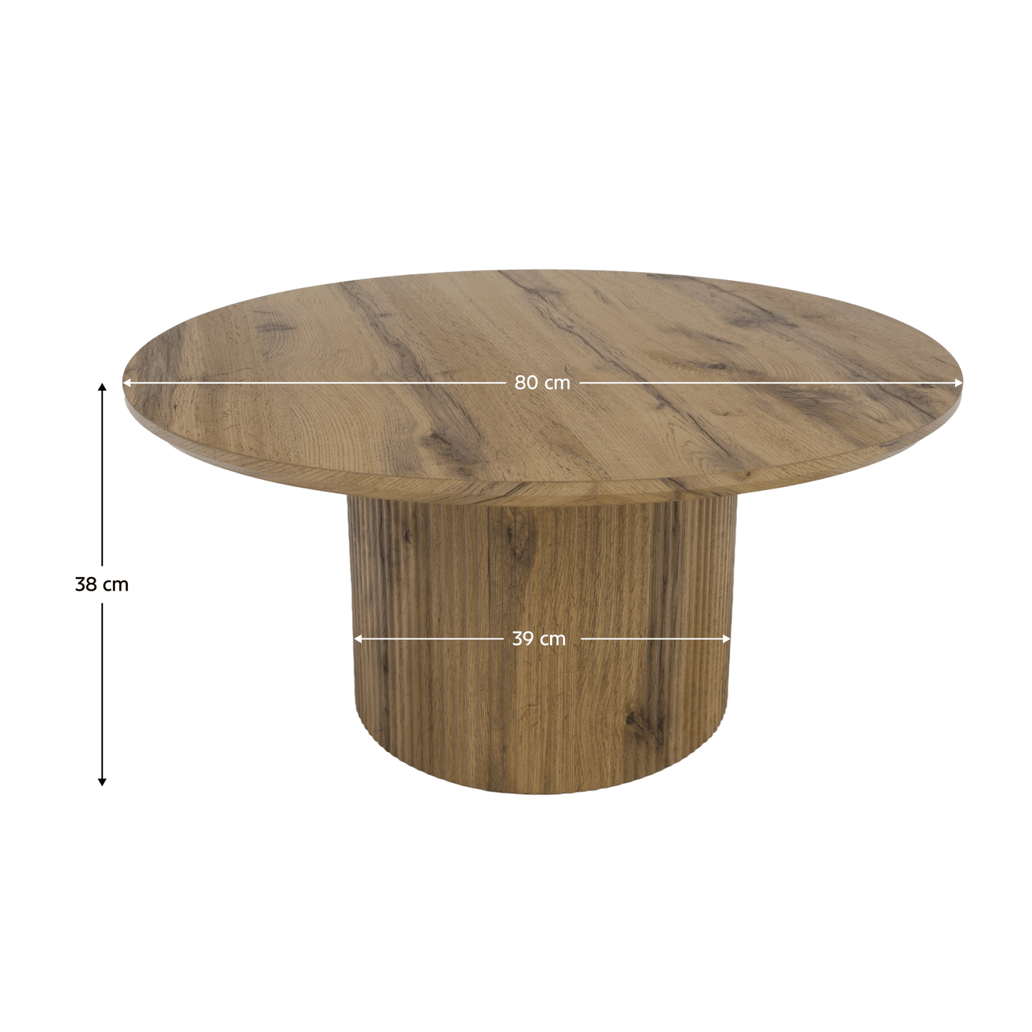 Măsuţă de cafea, stejar, diametru 80 cm, MAHIR TYP 2