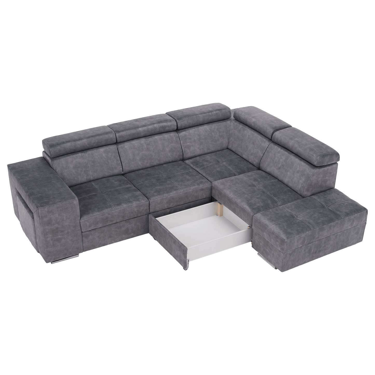 Set canapea, gri, pe dreapta, MALAGA