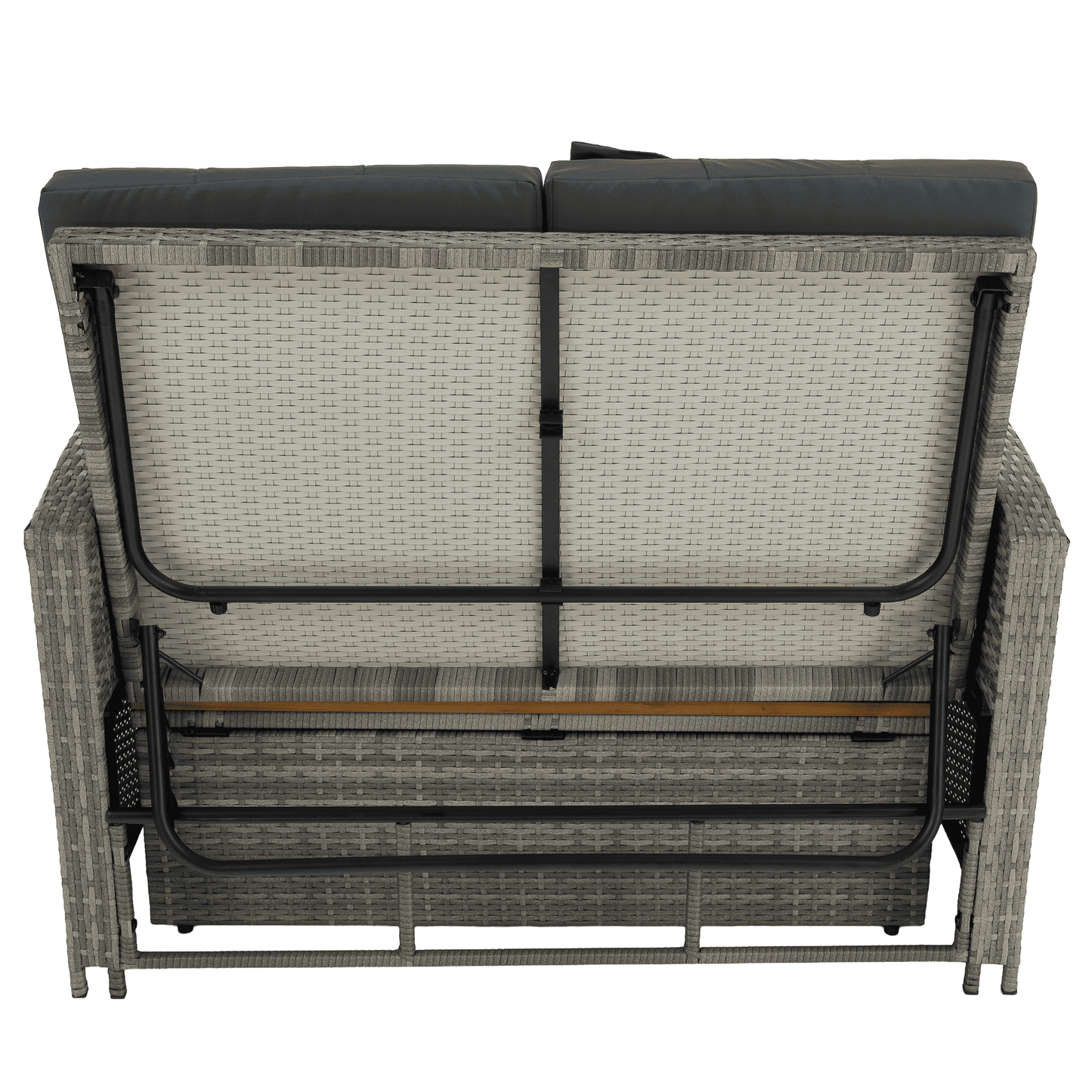 Canapea de grădină din ratan, gri/natural, MALORY