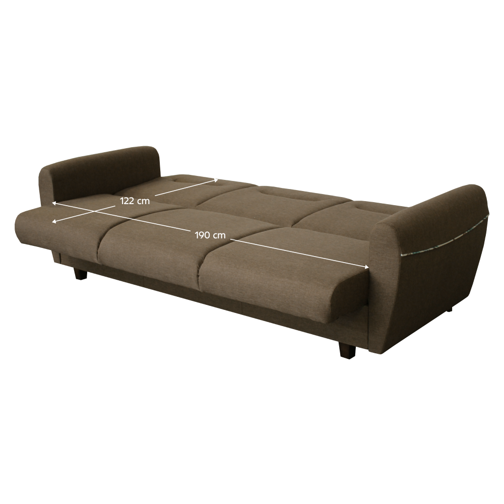 Canapea 3 locuri, extensibilă, maro Savana/cu model, MILO