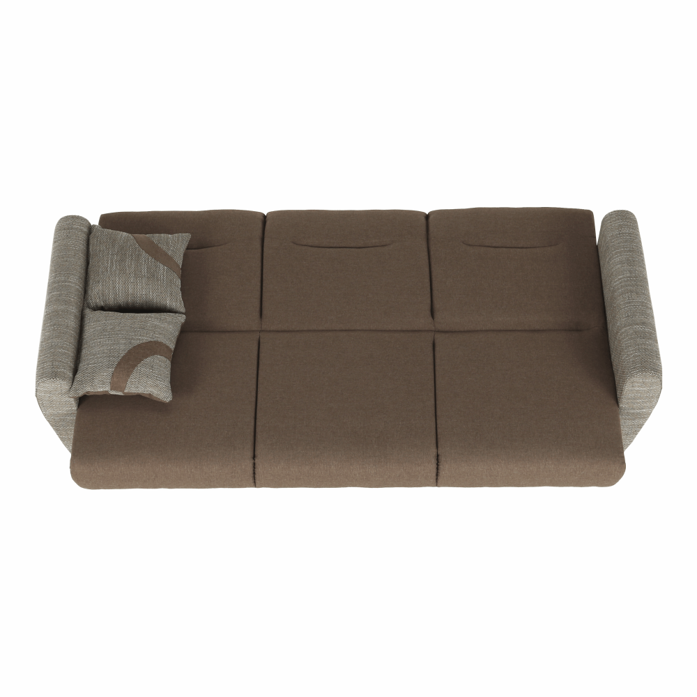 Canapea trei locuri, extensibilă, maro, MILO 3 locuri