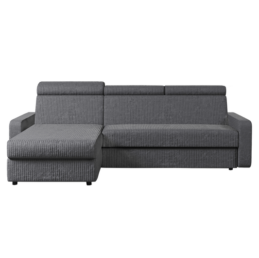 Set canapea de colţ, gri, pe stânga, MORA ROH