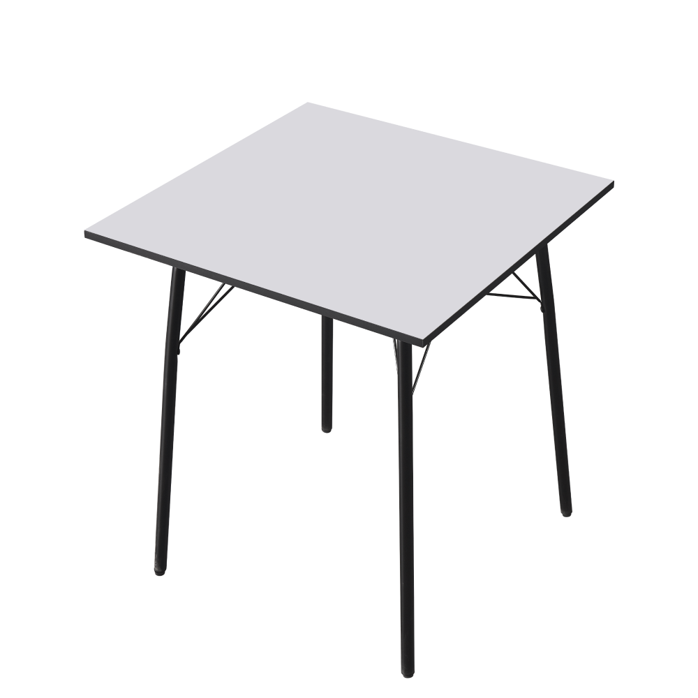 Masă dining, albă / neagră, 70x70x75 cm, NALAK TIP 1