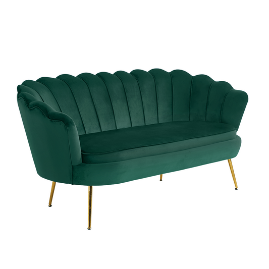 Canapea de lux, 2,5 locuri, smarald / auriu, Art-deco, NOBLIN