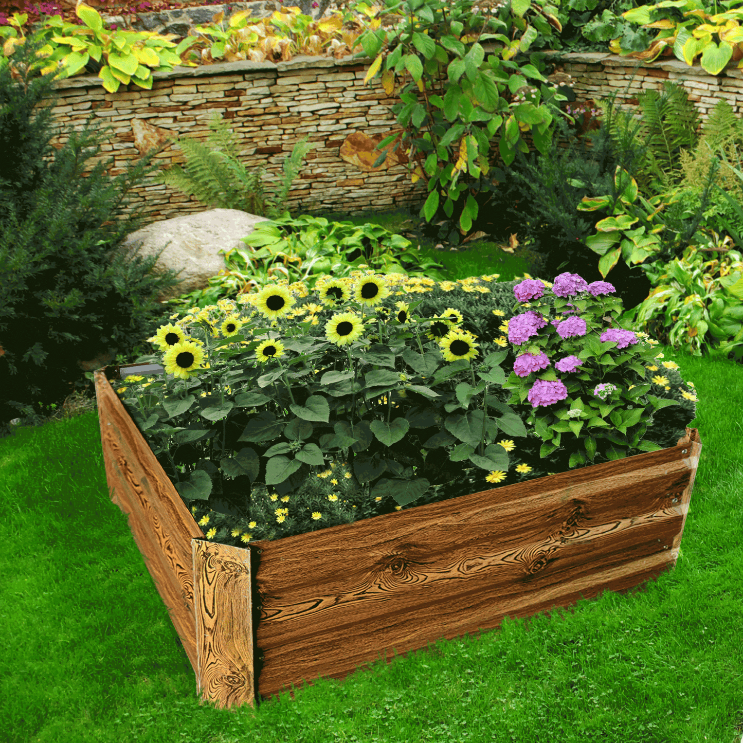 Strat înălţat de grădină, maro, oţel, NONKY TIP 4