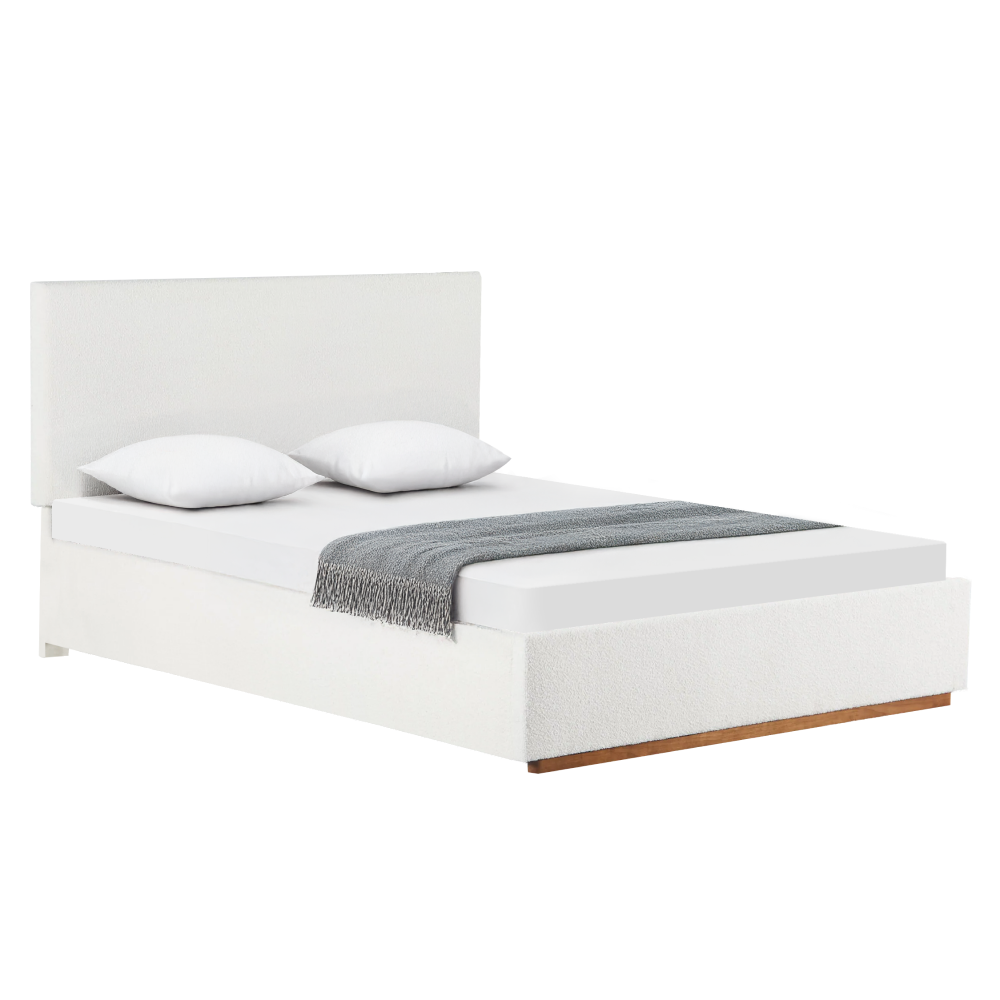 Pat cu somieră si spaţiu de depozitare 180x200, alb, NUVOLA