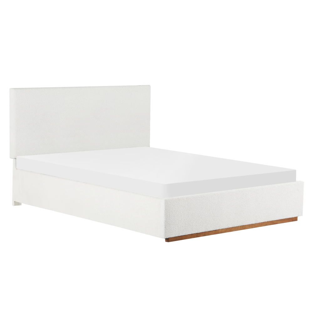 Pat cu somieră si spaţiu de depozitare 160x200, alb, NUVOLA