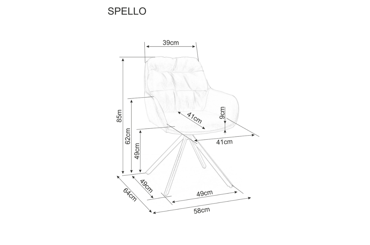 Scaun Spello - piele eco olive