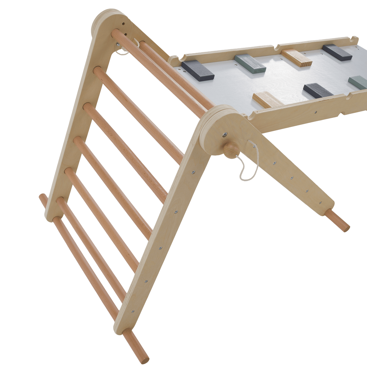 Montessori Triunghiul Pikler 3în1, natural/mix de culori, OPRIN