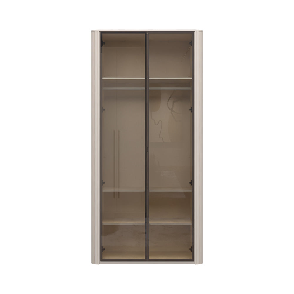 RONDO Dulap 2 usi din sticla cu rame din aluminiu P2-2AL/RO, 108 x 56 x 225 cm