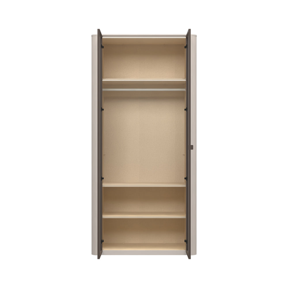 RONDO Dulap 2 usi din sticla cu rame din aluminiu P2-2AL/RO, 108 x 56 x 225 cm